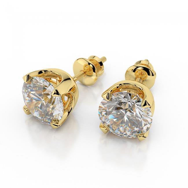  Sparkling Diamonds Studs Earrings Gold Yellow  Stud Earrings