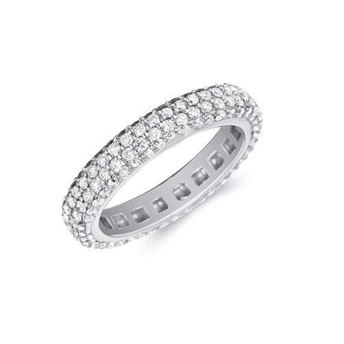 5.00 Ct Round Cut Diamonds Eternity Anniversary Band White Gold 14K Band