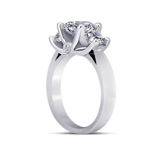 Three Stone Ring 1.71 Ct. Round Diamonds 3 Stone Anniversary Ring White Gold Jewelry