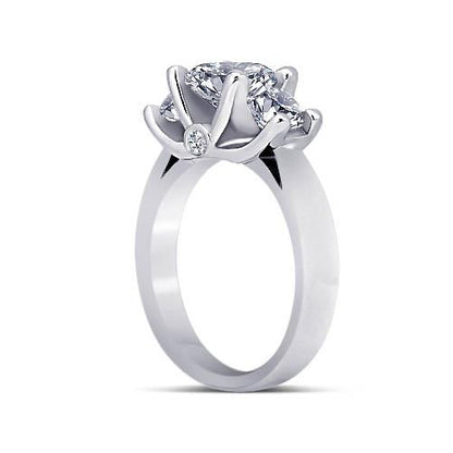 Three Stone Ring 1.71 Ct. Round Diamonds 3 Stone Anniversary Ring White Gold Jewelry