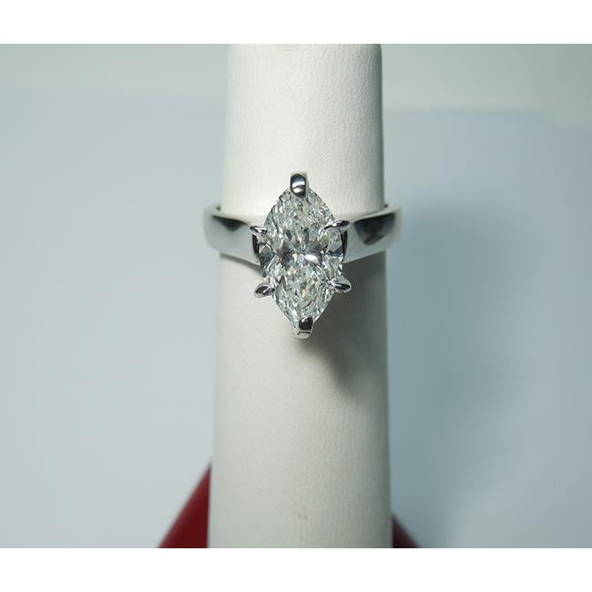 Solitaire Ring 3.01 Carats E Vvs1 Marquise Diamond Solitaire Ring Platinum
