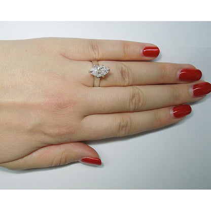 3.01 Carats E Vvs1 Marquise Diamond Solitaire Ring Platinum Solitaire Ring