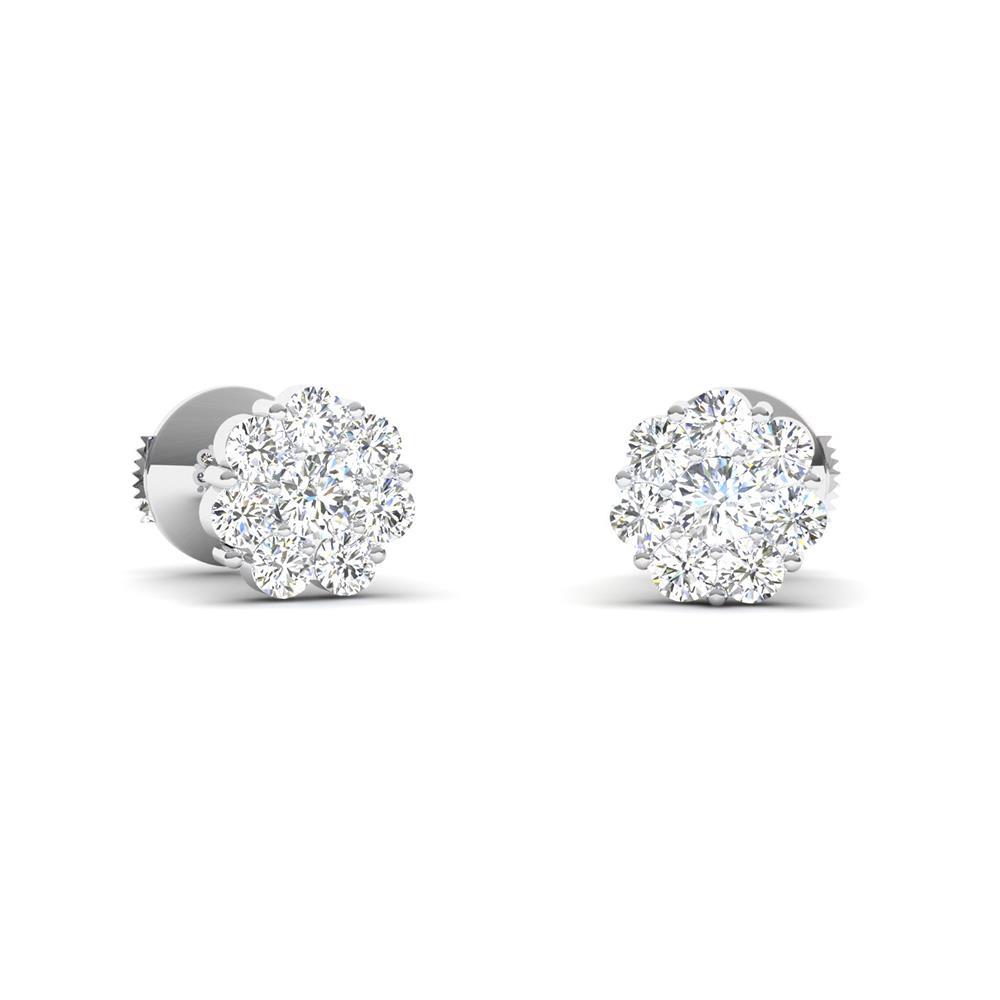 5.20 Ct Sparkling Round Cut Diamonds Women Studs Halo Earring White Gold Studs- Halo