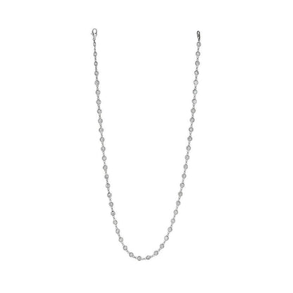 5.25 Carat Diamonds 18 Necklace Pendant Bezel Set Jewelry White Gold 14K Pendant