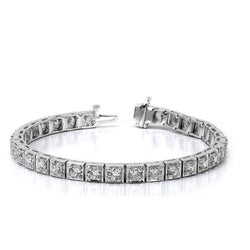4.80 Carats Round Cut Lab Grown Diamonds Tennis Bracelet White Gold New