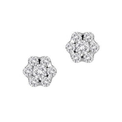 5.25 Carats Round Cut Natural Earth Mined Diamond Women Pave Stud Earrings White Gold 14K