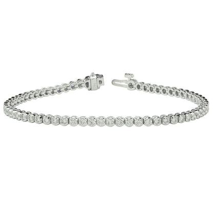 5.3 Carats Round Diamond Tennis Bracelet F/G Vs2/Si1 53 Stones White Gold 14K Tennis Bracelet