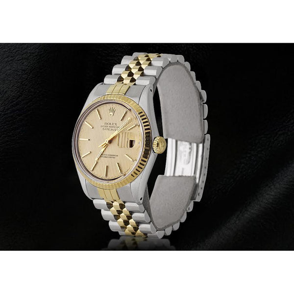 Rolex Datejust Gents Watch Jubilee Bracelet Tapestry Dial Ss And Gold Rolex