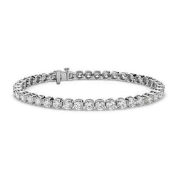 7.60 Carats Sparkling Brilliant Cut Natural Earth Mined Diamonds Tennis Bracelet WG 14K