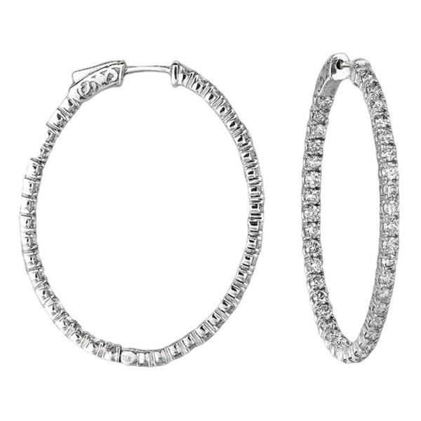5.46 Carat Diamonds Hoop Earrings Pair White Gold 14K New Earring Hoop Earrings