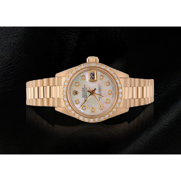 Presidential Diamond Bezel Dial Quick Set Rolex Watch Midsize Rolex