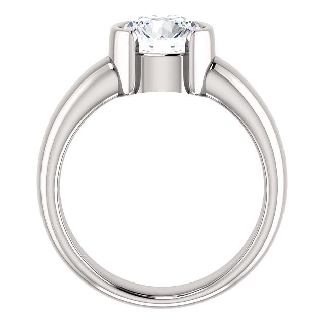 1.50 Ct. Sparkling Round Diamond Half Bezel Solitaire Ring 