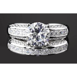5.50 Carats Channel Set Round Real Natural Earth Mined Diamond Anniversary Ring White Gold 14K