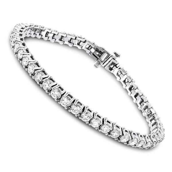 5.5 Carats White Round Diamond Women Bracelet White Gold Tennis Bracelet