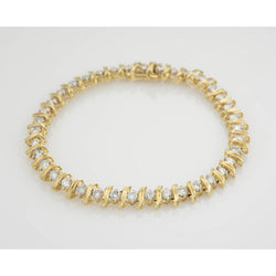 Genuine  6 Ct Round Cut Diamond Tennis Bracelet White Gold 14K New Jewelry