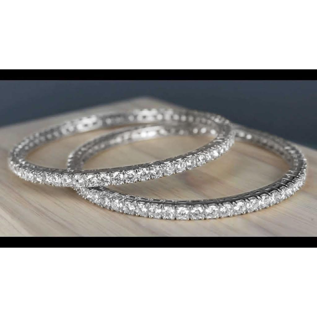 5.5 Ct Round Cut Diamond Women Bangle 14K White Gold Bangle