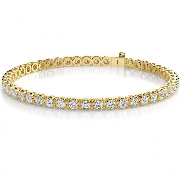 5.65 Carats Brilliant Sparkling Diamonds Tennis Bracelet Gold Yellow Tennis Bracelet