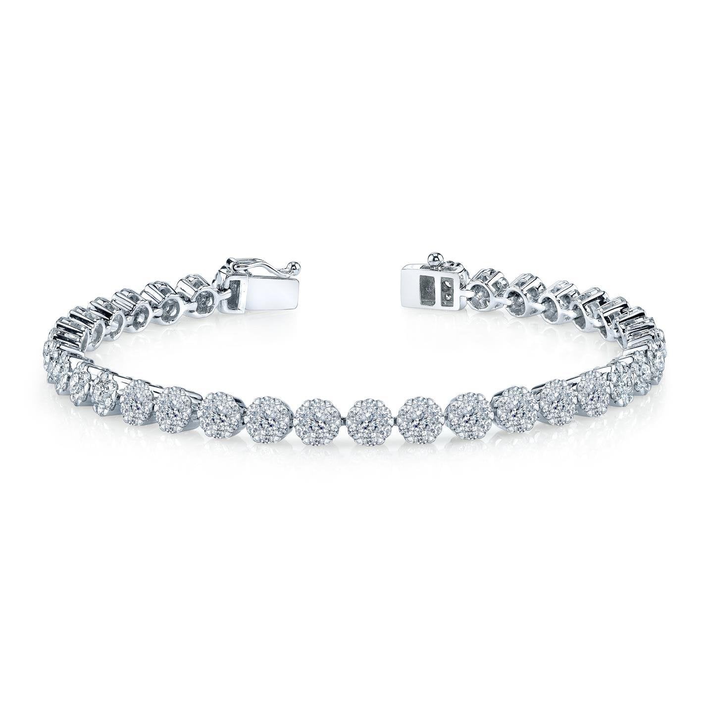 5.50 Carats Round Brilliant Cut Diamonds Ladies Bracelet Wg 14K Tennis Bracelet