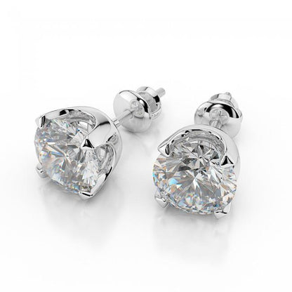 Round Cut Diamond Studs Earrings Lady’s Brilliant Engagement White Gold Diamond Stud Earrings