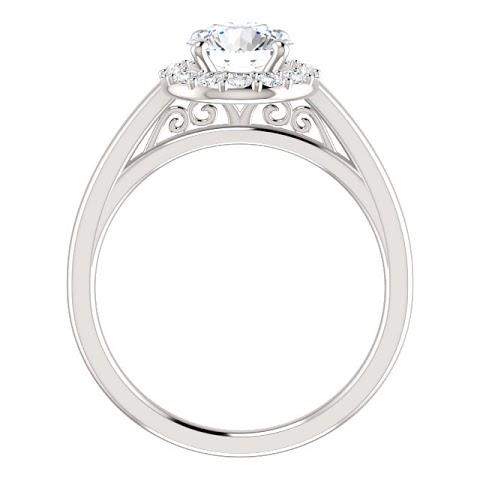 Halo Ring 1.50 Carats Round Diamond Halo Setting Engagement Ring 14K White Gold
