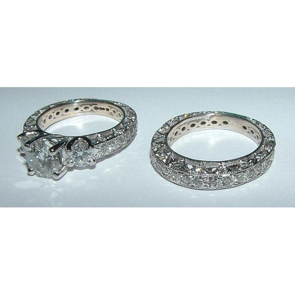 Products 2.50 Carat Filigree Antique Style 3 Stone Diamond Ring