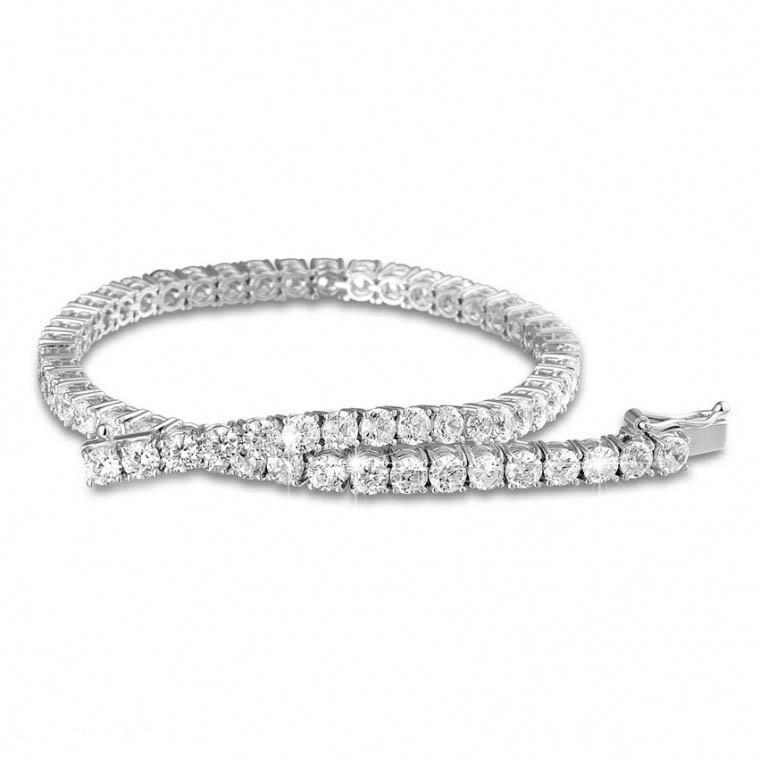 5.61 Carats White Gold 14K Sparkling Round Cut Diamond Tennis Bracelet D/E Vvs1/Vvs2 Solid Tennis Bracelet