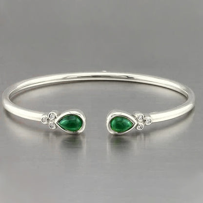 Best LAdies Weeding Yellow Gold Green Emerald Bangle   Women Jewelry New Bangle