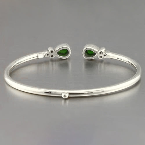  Gold Green Emerald Gemstone Bracelet 2.30 Carats Women Jewelry New
