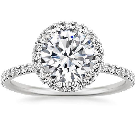 5.70 Carats Round Diamond Engagement Halo Ring White Gold 14K Halo Ring