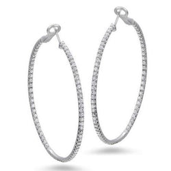 5.75 Ct Brilliant Cut Diamonds Ladies Hoop Earrings Gold White 14K