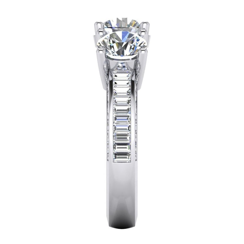 3.41 Ct. White Gold Natural Earth Mined Diamond Three Stone Wedding Ring