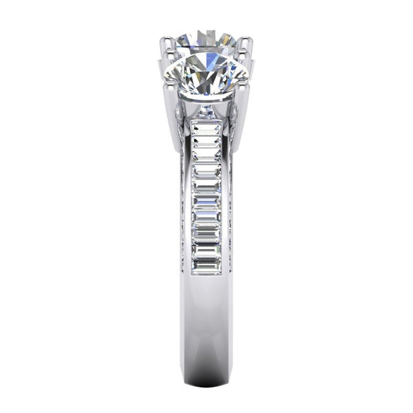 3.41 Ct. White Gold Diamond Three Stone Wedding Ring