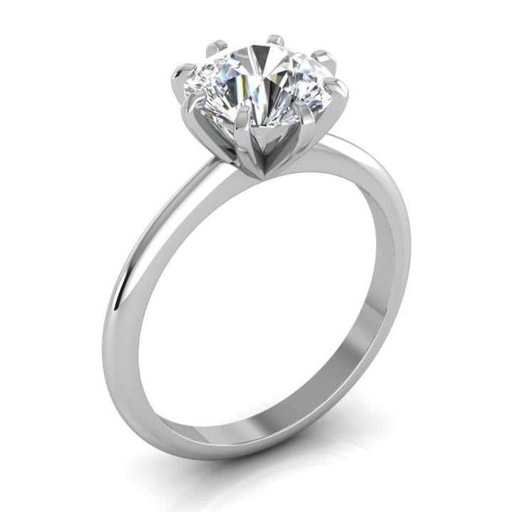 Products Diamond Solitaire Ring Old Mine Cut 2 Carats Classic White