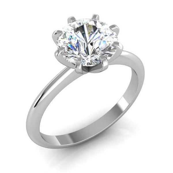 Products Diamond Solitaire Ring Old Mine Cut 2 Carats Classic White Gold 14K