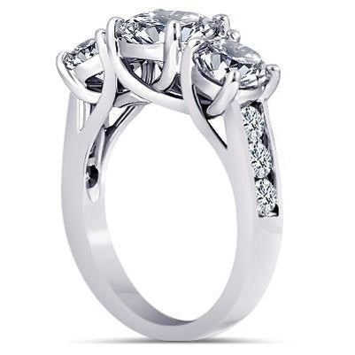 Three Stone Ring 4.31 Carat Round Diamonds 3 Stone Style Wedding Anniversary Ring