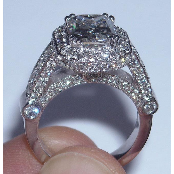 8.51 Carat Diamond Engagement Ring Band Set 