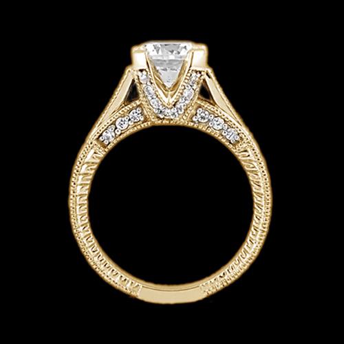 Engagement Ring Diamond Antique Style Engagement Ring 1.43 Carats Yellow Gold 14K