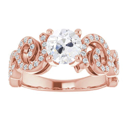 5 Carats Old Miner Real Natural Earth Mined Diamond Ring Twisted Antique Style Jewelry