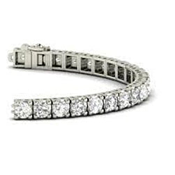 Real  6 Ct Round Cut Diamond Tennis Bracelet White Gold Jewelry