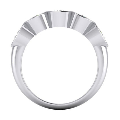 5 Stone Half Eternity Bezel Diamond Band