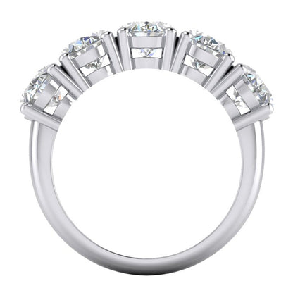    Lady’s Elegant Sparkling Unique Engagement White Gold Anniversary Ring  5 Stone Diamond Anniversary Band Gold Oval Cut Jewelry  5 Stone Ladies Oval Diamond Ring Basket Setting