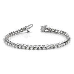 5 Carats Prong Set Brilliant Cut Lab Grown Diamonds Tennis Bracelet WG 10K