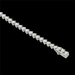 5 Carats Round Prong Set Lab Grown Diamond Tennis Bracelet Solid Gold White