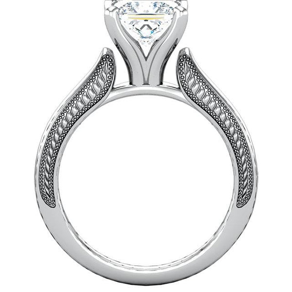 Ladies White Gold 14K Princess Cut Solitaire Ring