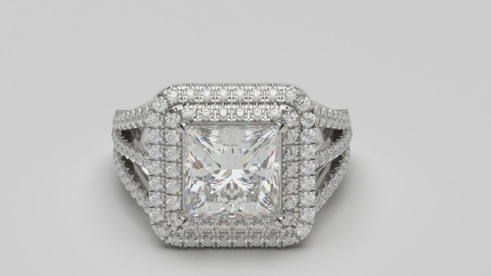  Lady’s  Style White Elegant Gold Engagement Ring 
