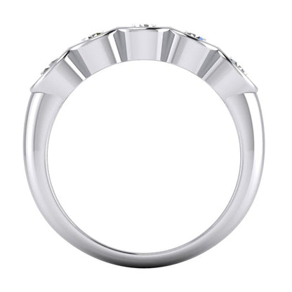 5 stone Half Bezel Diamond Band 