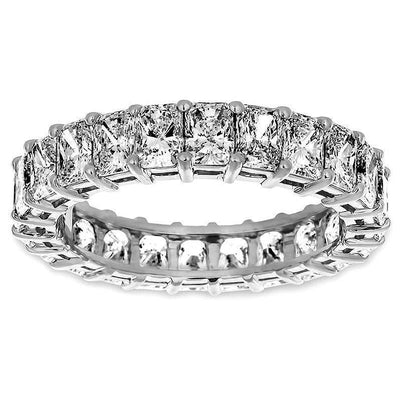 6 Carats Prong Set Radiant Cut Diamond Band Ring Gold Women Jewelry Band