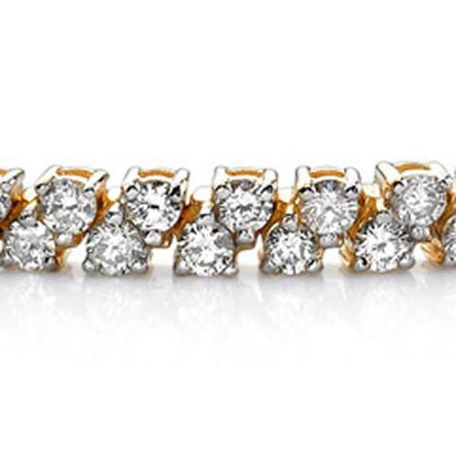 6 Carats Round Brilliant Diamond Tennis Bracelet Yellow Gold Tennis Bracelet