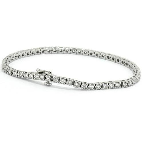 6 Carats Round Diamond Tennis Bracelet White Gold 14K Prong Set Tennis Bracelet