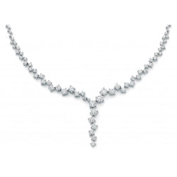 16 Carats Round Diamond Women Jewelry Necklace Solid White Gold 14K